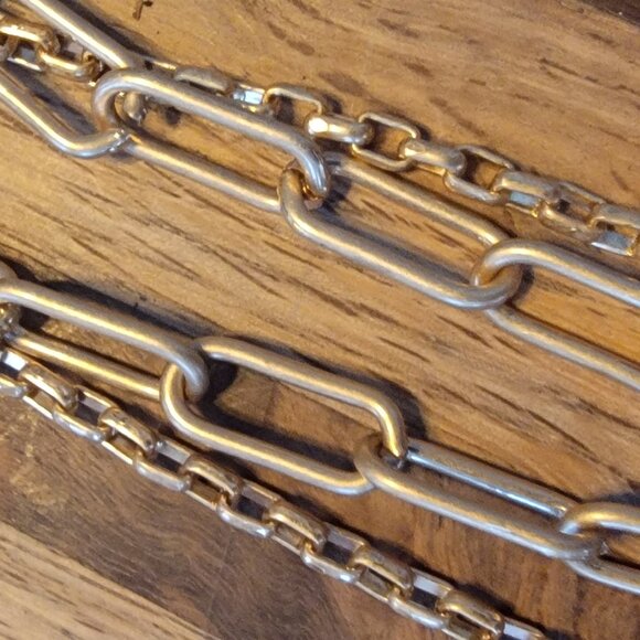 Meghan Browne Style Dot Gray Layered Look Bead & Chain Necklace - Picture 12 of 15